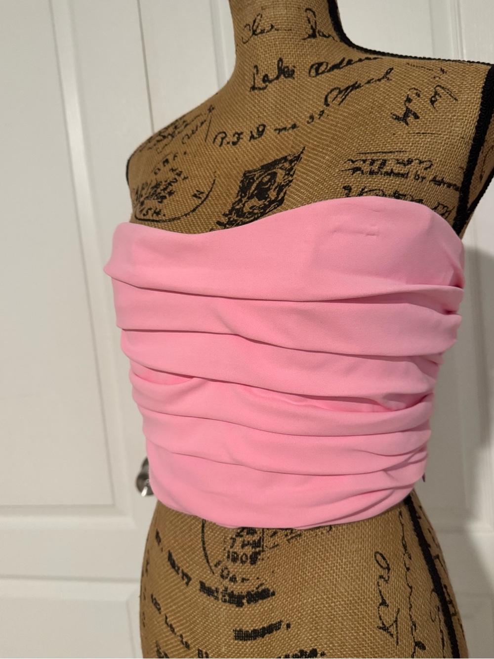 Strapless Ruched Pink Tube top - Picture 2 of 6